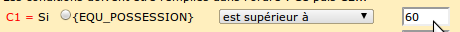 Saisie s'une valeur fixe pour la possession