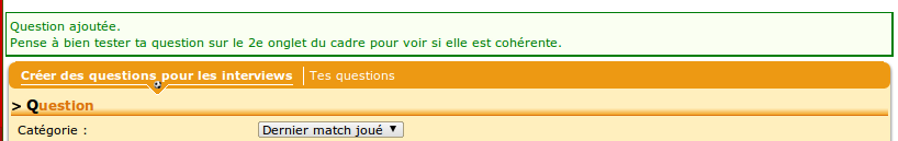 Test de la question