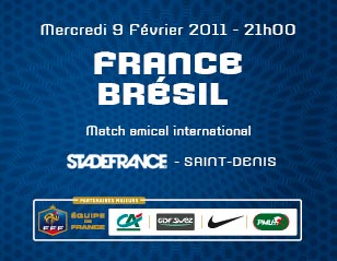 Pack fan zone pour le match amical France-Brésil du 9 février