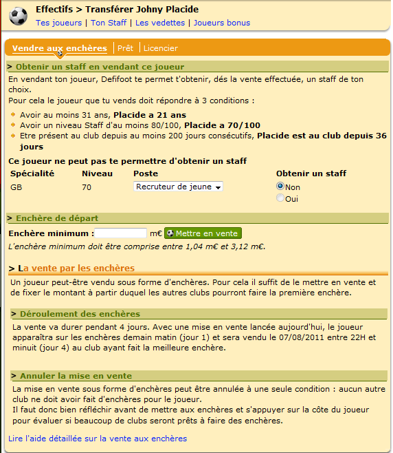 Or, l'enchère de départ peut être de 3,12 m€ pour Placide !