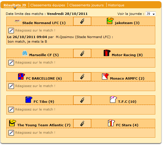 La 9ème journée. Gros match contre la Jakoteam, reléguée. Qosimov ayant décidé de faire tourner, la victoire est peu probable.