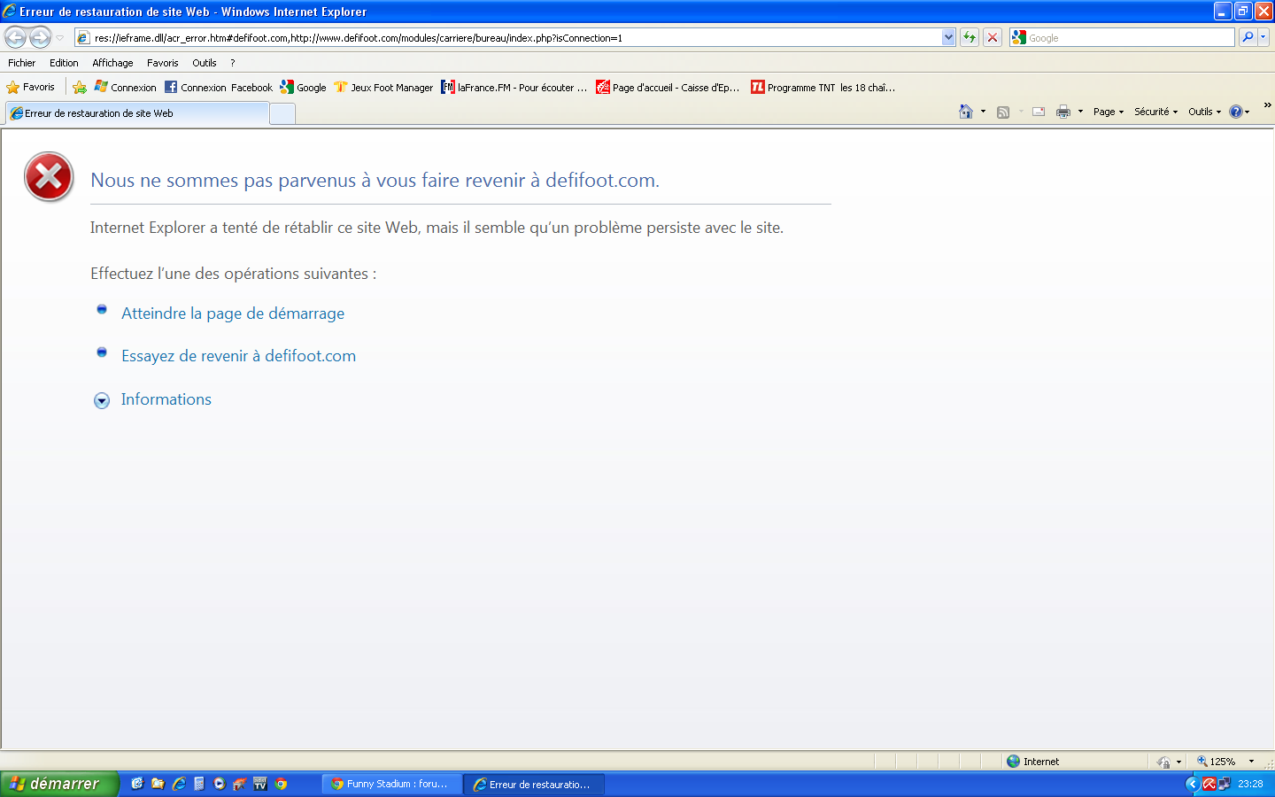 exemple erreur restauration