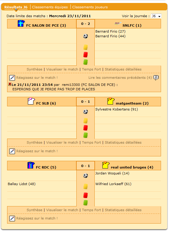 La 6ème journée.