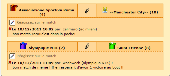 Il reste 2 matchs à jouer.