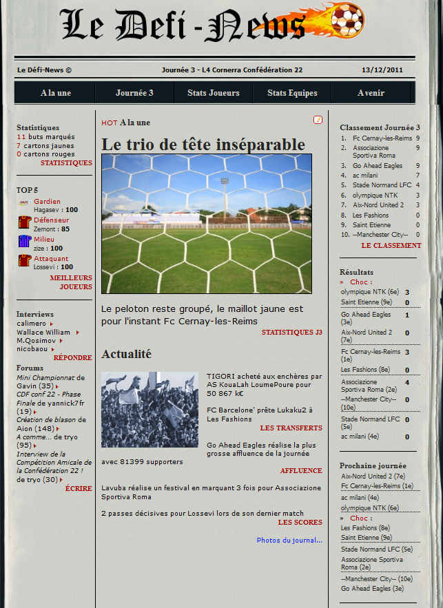 La Une du journal.