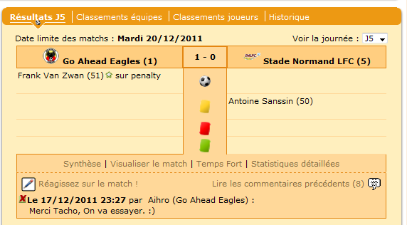 Le score est étriqué, mais le SNLFC n'a pas été au niveau.