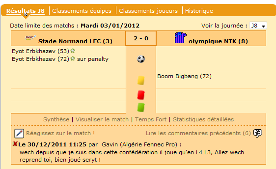 2-0, bon score pour les normands.